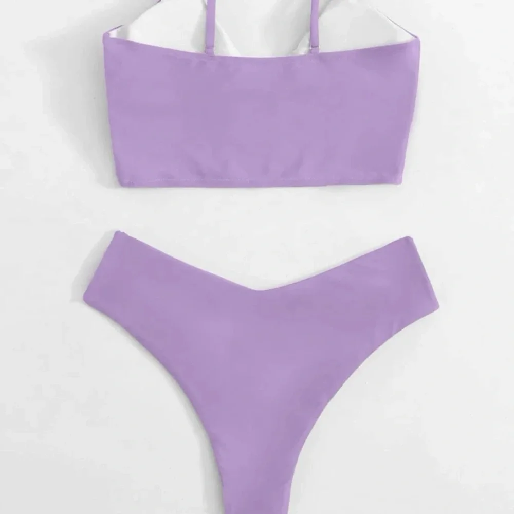 Boho v neck surplice bikini cheeky fit beach swim suit black - Picture 7 of 16